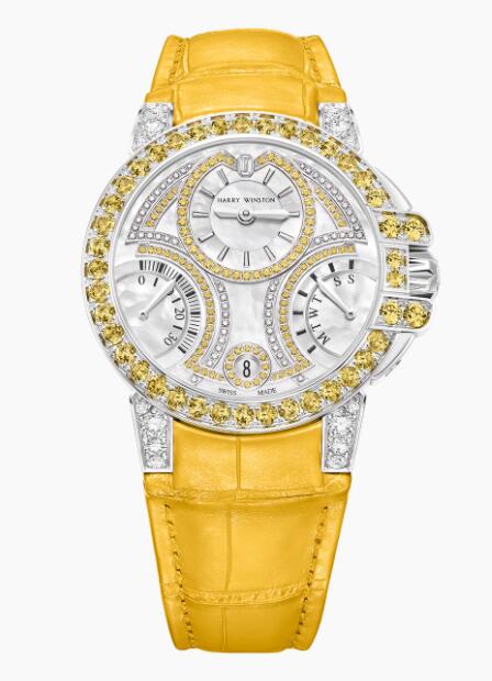 Harry Winston Ocean Biretrograde Yellow Automatic 36mm OCEABI36WW063 Replica Watch